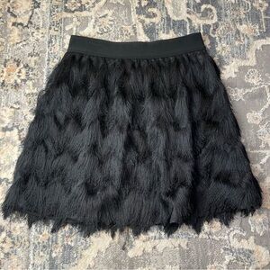 Banana Republic Black Textured A-Line Skirt